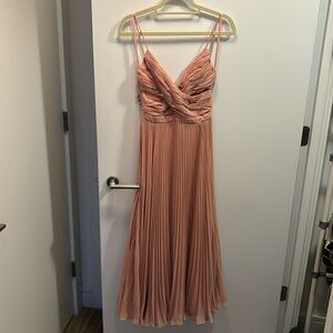 Fame and Partners micropleated dusty rose bridesmaid dress size 0